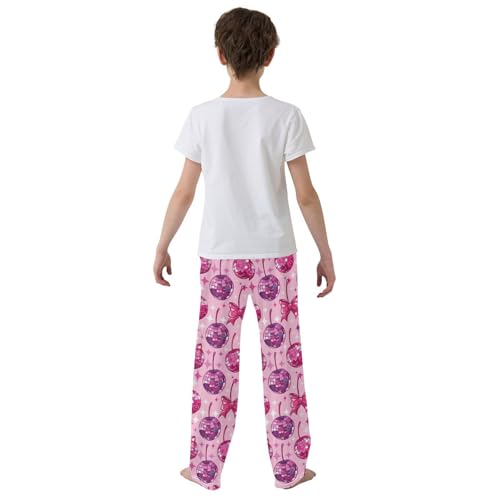 Pajama Bottoms, Mirror Ball with Bow Sleeping Pant Lounge Wear Pajamas Long Pants Sleepwear Pjs3