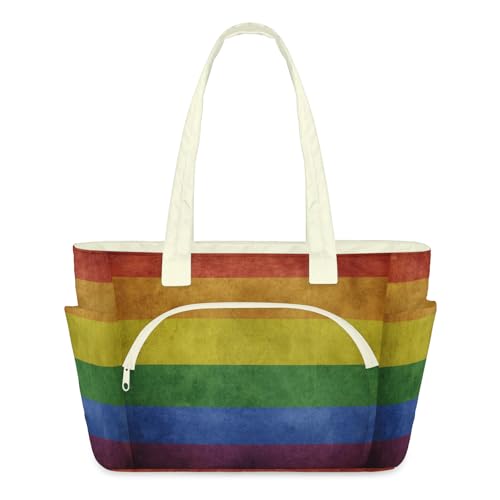 Sac fourre tout vintage arc en ciel matelassé pour femme idéal au quotidien