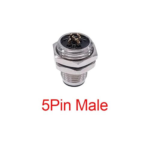 Conector M1216 macho de 5 pines con montaje posterior en panel de 16mm tipo brida 2