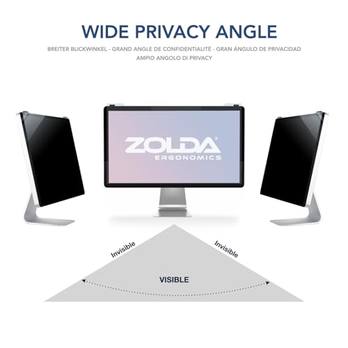 Zolda Sichtschutzfilter für Monitor - Blickschutzfilter, Sichtschutz, Anti-Blaulicht, Schutzfolie. Schützt Ihre Privatsphäre und Ihre Augen. Abnehmbar (Universal 20 bis 22 Zoll)
