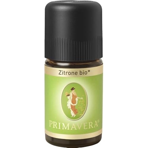 PRIMAVERA Ätherisches Öl Zitrone bio 5 ml - Aromaöl, Duftöl, Aromatherapie - erfrischend, konzentrationsfördernd, aufmunternd - vegan