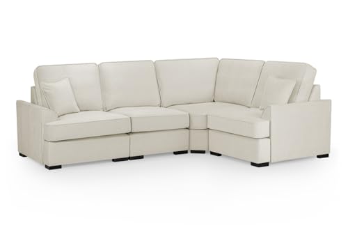 Honeypot Sofa - Funk Universal Corner Sofa - 4 Seater Universal Orientation Corner Sofa for Living Room with Soft Beige Upholstery | Setup Included | Made in EU | Built to Last (Beige)
