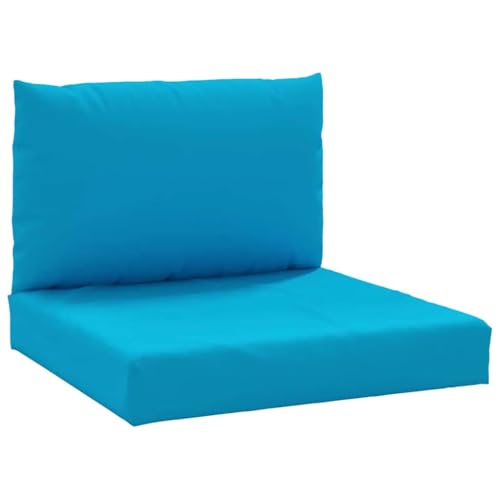 vidaXL Cojines para Palets 2 uds, Almohadas de Asiento Respaldo, Almohadillas de Silla Sofá, Decoraciones para Jardín, Tela Oxford Azul Claro