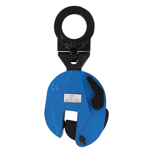 ZENGRICE - Abrazadera de elevación de placa de acero 2T, color azul, negro, abrazadera vertical para placa de 2 t, apertura de mordaza hacia arriba, abrazadera para elevación y transporte