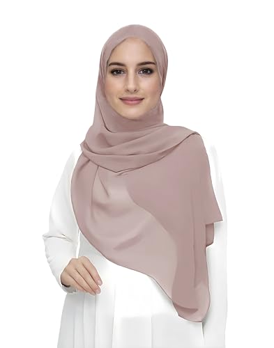 Lina & Lily Premium Chiffon Hijab Head Scarf Shawl Wrap for Muslim Women Lightweight (Nude)