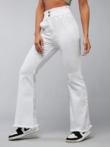 Image of Dolce Crudo Women's Wide Leg High-Rise Clean-Look Jean's