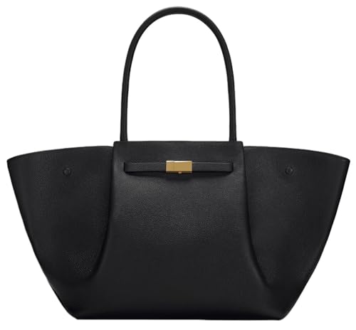 Women's Cowhide Wing Bag Hobo Shoulder Tote Black