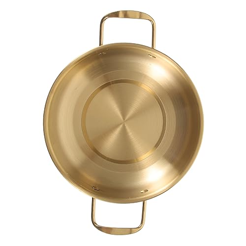 AUTSUPPL Stainless Steel Noodle Pot with Double Handles Ergonomic Portable Ramen Soup Pot for Kitchen and Outdoor Use for Storing Noodles Porridge and Soups Finish