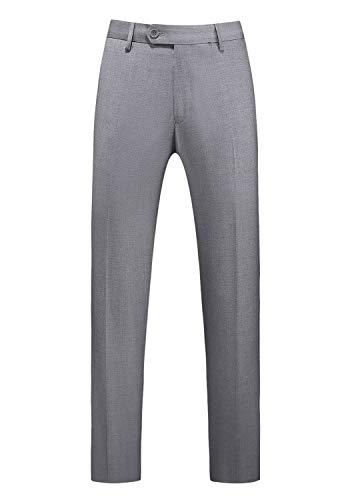 MOGU Mens Dress Pants, Front Flat Fit Casual Pants