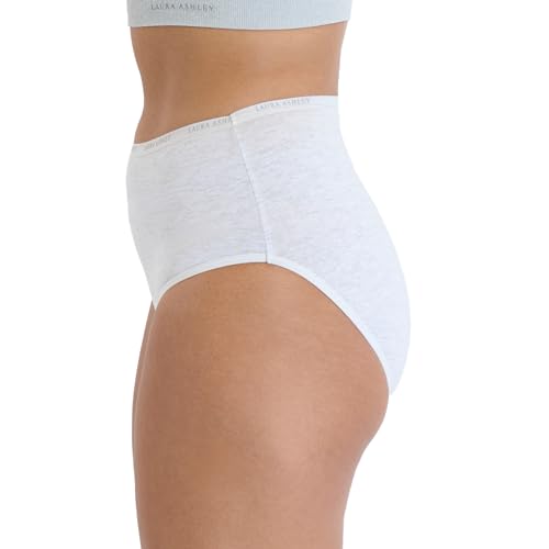 Image of Laura Ashley Women's Cotton Brief Underwear Set, High-Waisted Panties for Women, 5-Pack