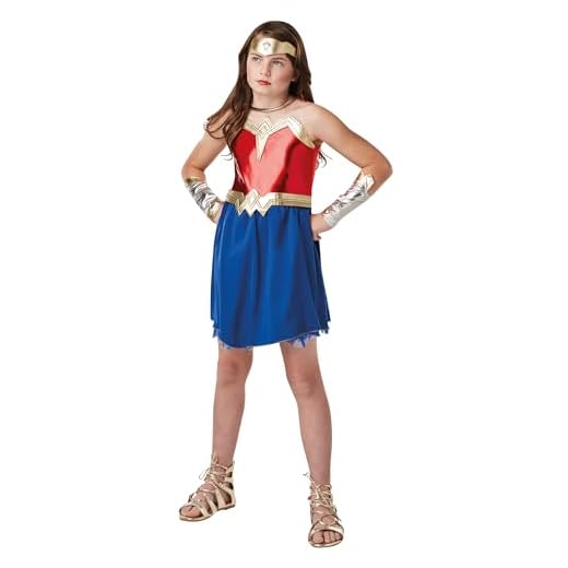 Disfraz oficial de la Liga de la Justicia de DC Comics, de Rubie's, Wonder Woman, disfraz para niño