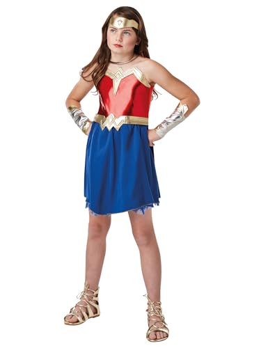 Disfraz oficial de la Liga de la Justicia de DC Comics, de Rubie's, Wonder Woman, disfraz para niño