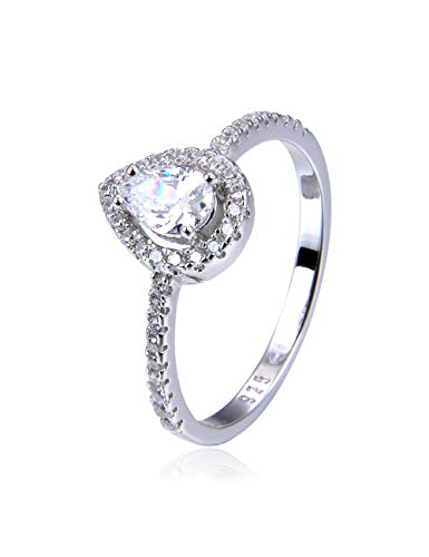 Bague poire diamant en argent 925 le cadeau d'anniversaire romantique idéal pour elle