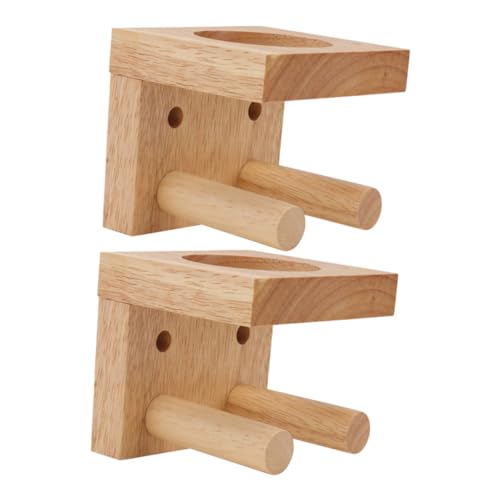 BRIGHTFUFU Baseball Bat Wall Mount Holder Solid Wood Bat Racks Display Support Rack