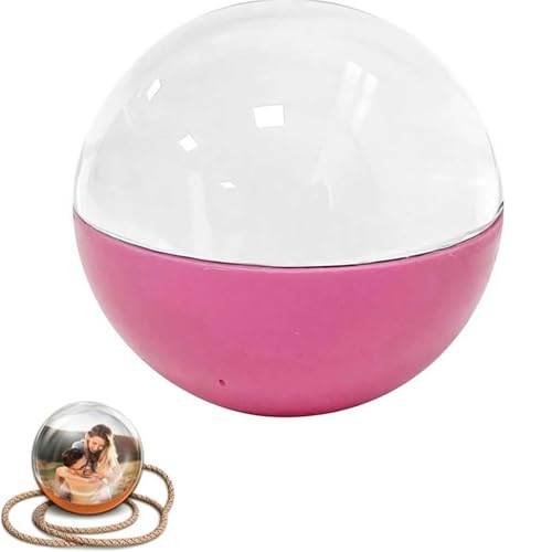 Álbum de Fotos Digital con Bola de Cristal ultrasónica 3D, Pantalla de Video Digital con Bola de Cristal, lámpara de Video, Regalo DIY con Pantalla electrónica for álbumes de Recuerdos de Boda.(Pink)