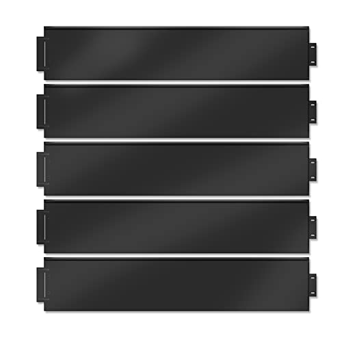 SUBTLETY Bordi per Prato in Metallo Bordatura per Letto Zincato per Falciatura Bordo per Giardino Flessibile da 20m Bordi per Aiuole a Palizzata per Frutteti Prti, Nero (100x15cm, 20 pz.)