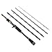 Carbon Fiber Travel Fishing Rod 4 Section Portable Spinning Baitcasting Pole ML Power Collapsible Fishing Poles for Bass Catfish Fresh Water 1.8M 2.1M（Gun Handle）