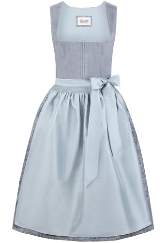 Heimatgwand Damen Dirndl Antonella Kleid Für Besondere Anlässe, Hellgrau, 36 EU