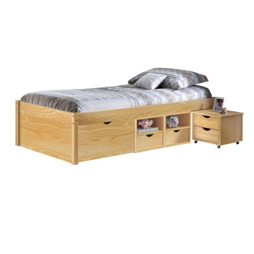 Paris Prix Lit Enfant Multi-Rangements Clark 90x200cm Naturel