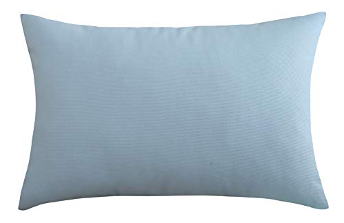 TangDepot Handmade Decorative Solid 100% Cotton Canvas Throw Pillow Covers/Pillow Shams, (12"x18", Light Blue)