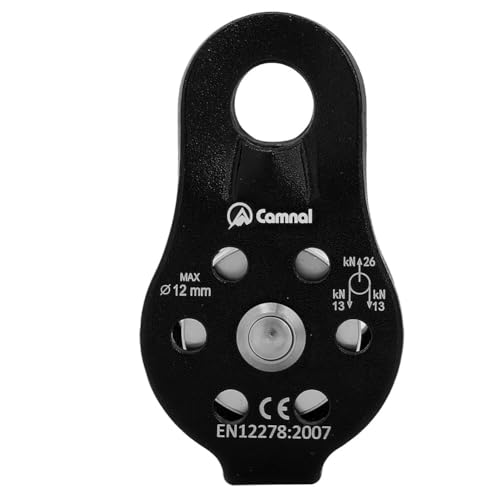 Fictory Polea giratoria de aluminio resistente 26KN, seguridad para escalada, rotación suave, antioxidante, se adapta a cuerda de 12 mm