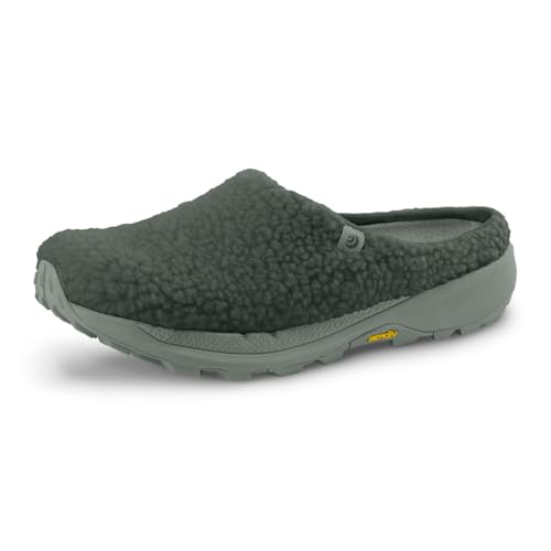 Topo Athletic Women's Revive Lightweight Comfortable 3MM Drop Recycled Fleece Natural Recovery Shoes, Everyday Wear Slippers, Grey/Grey, Size 8