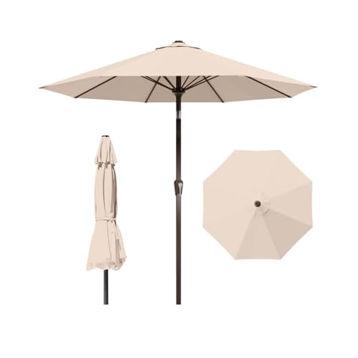 Best overall fiberbuilt 9 foot terrace tilt umbrella 10FT Patio Umbrella for Outdoor Spaces
