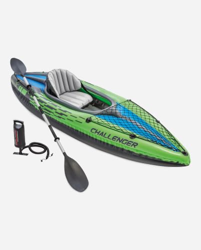 INTEX 68305EP Challenger K1 Inflatable Kayak Set: Includes Deluxe 86in Kayak Paddles and High-Output Pump – Adjustable Seat with Backrest – Removable Skeg – 1-Person – 220lb Weight Capacity - Image 10