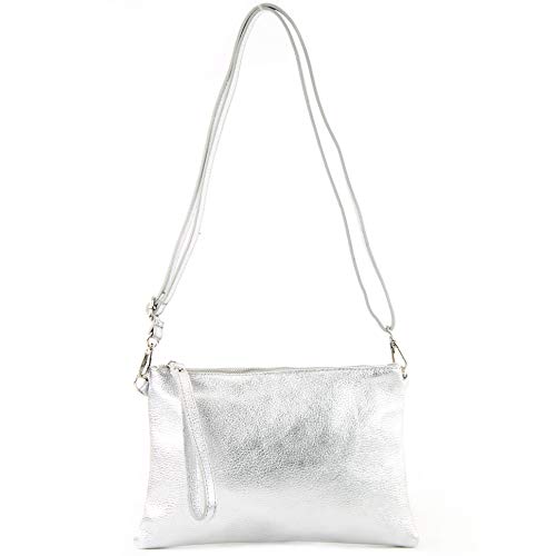 Sac italien à bandoulière modamoda de T186 argent moyen sac à main épaule