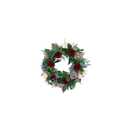 Couronne de Fleurs de Noël Premium | Décoration Murale et de Porte Extérieure (Lot de 2)