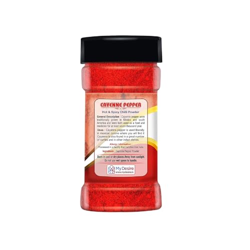 Image of Desire Cayenne Pepper Powder 50g - Hot & Spicy Chili Powder, Perfect for Cooking, Seasoning, and Adding Heat to Dishes | 100% Pure and Natural | No Additives | Pack of 1