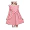 Arshiner Filles Robes Manches À Volants Enfants Nœud Papillon A-Line Festive Automne Hiver Manches Longues pour Fille 3-4 Ans Rose