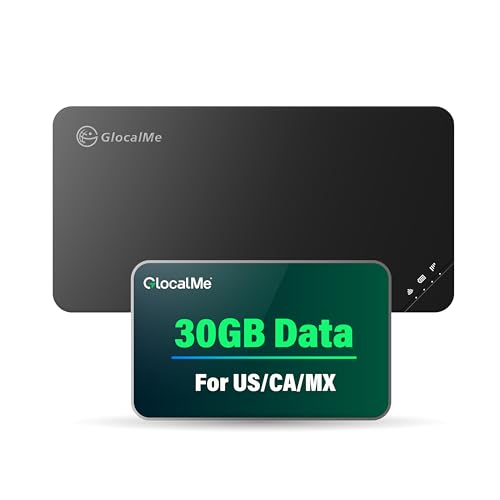 Image of GlocalMe U3 4G LTE Mobile Hotspot Device with 30GB US /CA /MX Data 60 Days, Portable WiFi Hotspot for Travel in 200+ Countries, No SIM Card Needed, 10 Connected Devices, Pocket WiFi (U3 with 30GB)