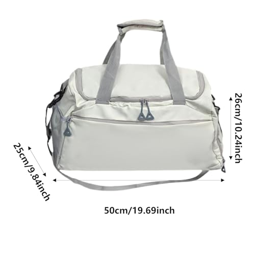 Travel Duffle Bag for Men Women Versatile Luggage Bag for Workout Business Trip, White2
