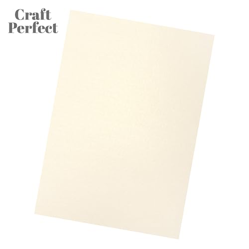 Craft Perfect Pearlescent Card A4 - Pack of 40 - Pearl White - 250gsm Double-Sided Acid-Free Cardstock for Die Cutting & Crafting - Image 2