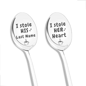 Engagement Gifts for Couples Newly Engaged Unique, 2 Pcs Personalized Coffee Spoon Couple Gifts – Engagement Gifts for…