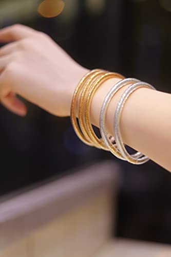 Ybmycm Glitter Jelly Bangles Bracelets Set For Women-Glitter Filled Jelly Silicone Bracelets For Girls #TOP3