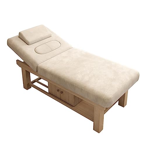MOKLYF Table de Massage en Bois, lit de Massage Stationnaire, lit de Spa, Table de Massage Robuste à Hauteur réglable, lit de physiothérapie(