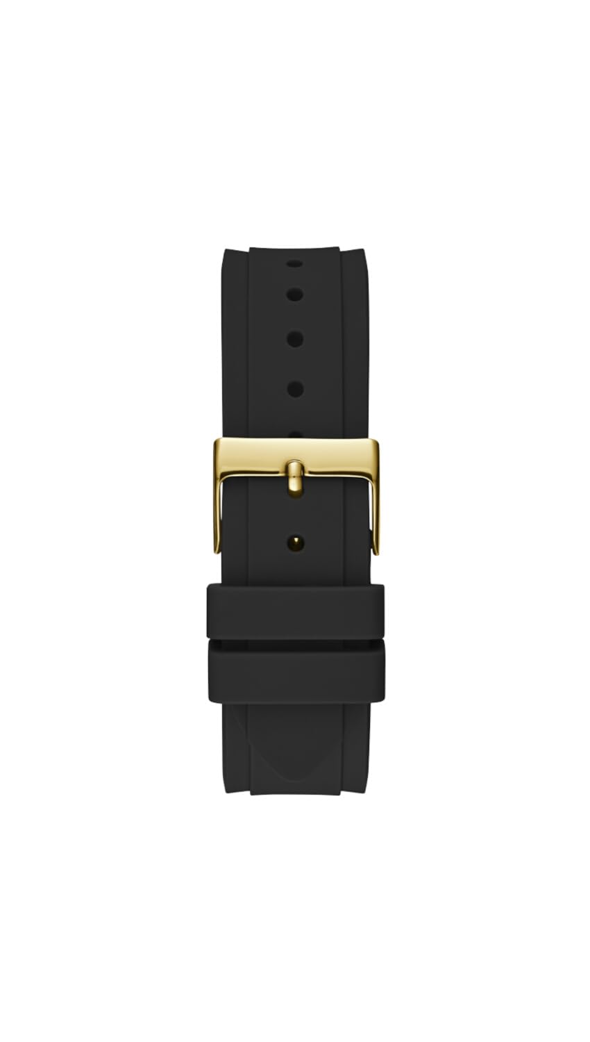Guess US Women's Clear Gold-Tone and Black Silicone Analog Watch