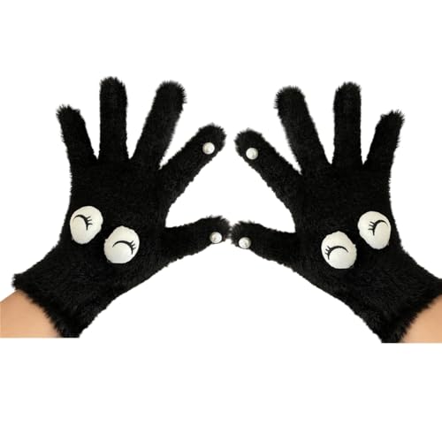 Adrosstoller Full Finger Gloves Full Finger Winter Outdoor Actvities Touching Screen Unisex Cold Weather Furry Snow