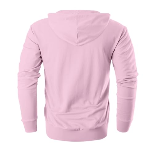 Ymosrh Men's Pullover Hoodies, Solid Color Long Sleeve Zip Up Hooded Sweatshirt Casual Workout Hoodie, M-3XL2