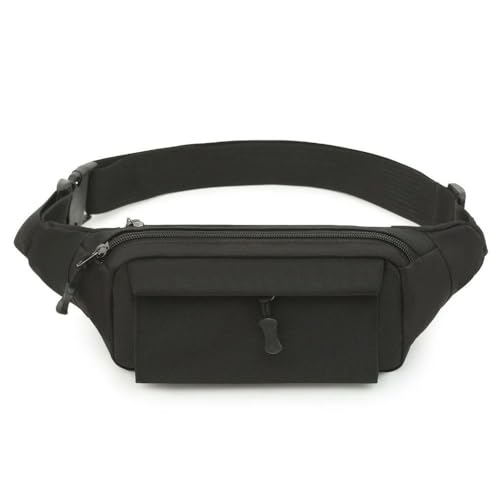 Bolsa de cinto de nylon durável para quadril masculina prática preta, Preto, Clássico