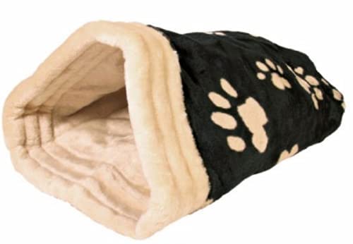 TRIXIE Jasira Fluffy Plush Foam Filled Arch Cuddle Sack for Small Dogs and Cats, Keeps Them Warm During Winters - Beige/Black (B09MNCGKD4) Amazon Price History, Amazon Price Tracker