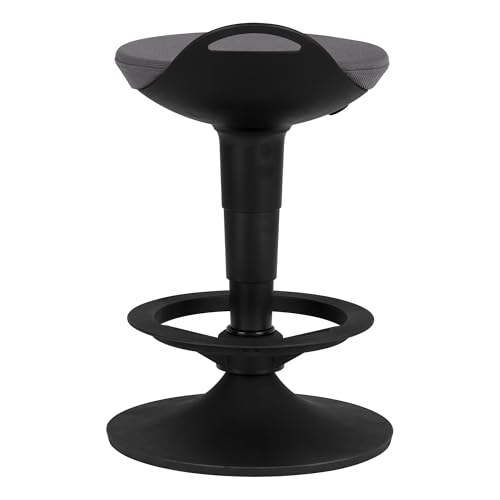 Image of Adjustable-Height Padded Lab Stool - Dark Grey