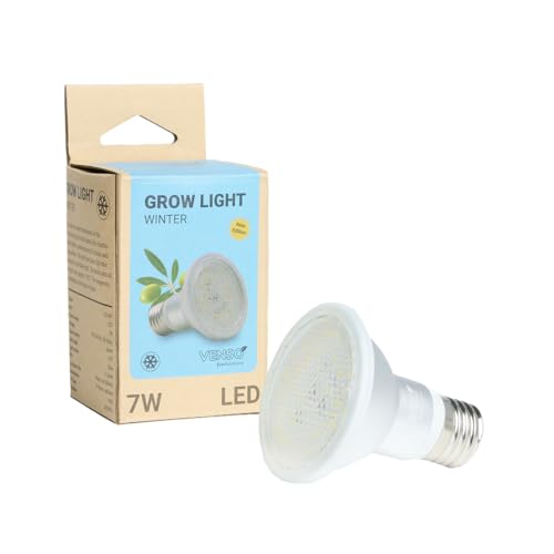 Venso EcoSolutions GrowLight Winter E27 LED Pflanzenlampe 7W 120°, Venso Ecosolutions Vollspektrum LED Überwinterungslampe,LED Birne