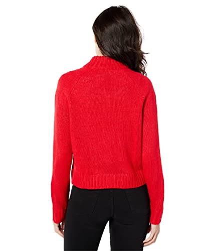 Tommy Jeans Mock Neck Plaid Sweater Scarlet/Black XL2