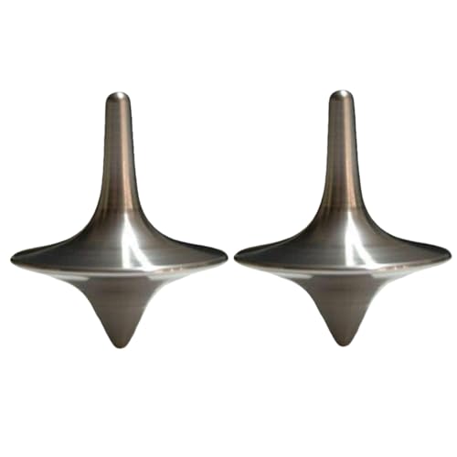 2Pcs Spinning Tops, Portable Precision Metal Spinner Top Premium Exquisite Perfect Balance Desktop Gyro Vintage Totem, Zinc Alloy Spinning Top Desk,...