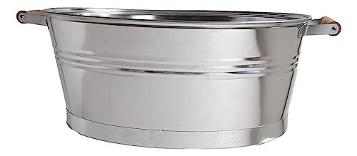 Houston International 6087 19-Inch Steel Planter/Tub, Silver #TOP2