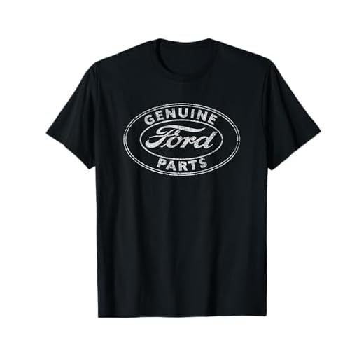 Ford Genuine Parts Logo T-Shirt - Men's Adult Unisex Black Crew Neck Short Sleeve Logo T-Shirt - Small