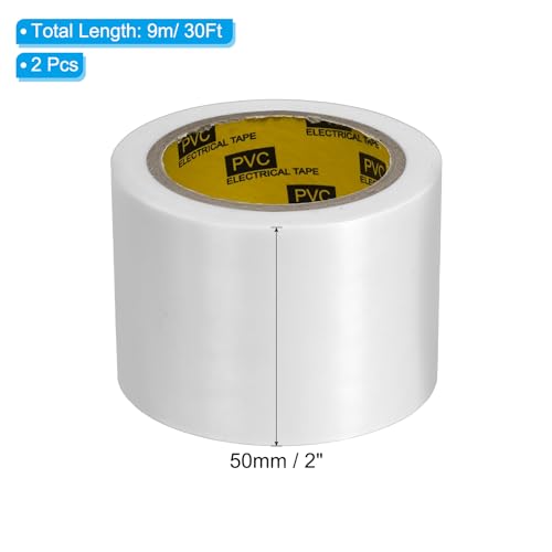 Image of PATIKIL Corrosion Protection Pipe Tape, 2 Pcs 30 Ft x 2 Inch PVC Insulation Wrap Duct Tape Self Adhesive for Metal Electrical Piping Drain Pipe Electrical Wires HVAC Duct, White